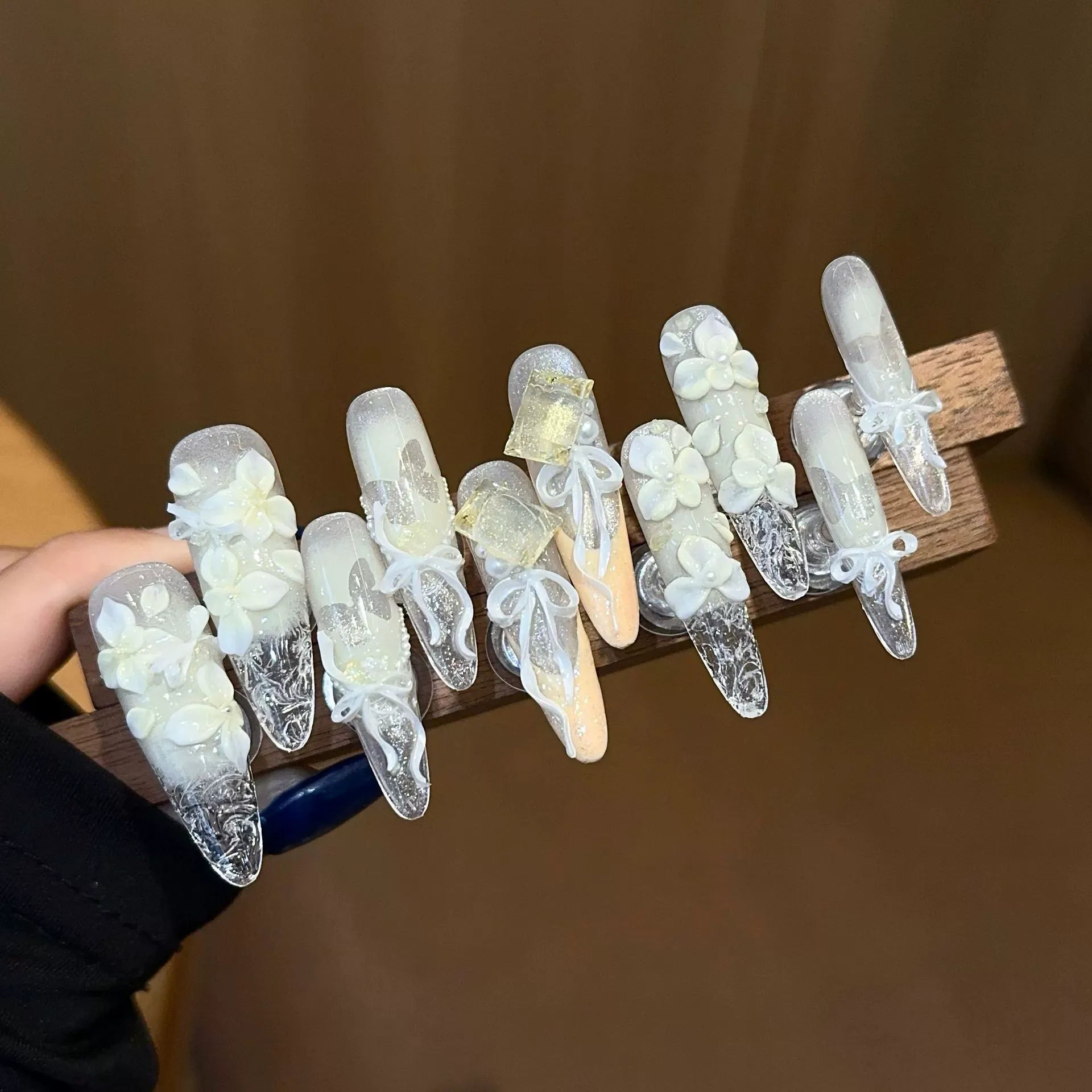Handmade press-on nails, reusable.