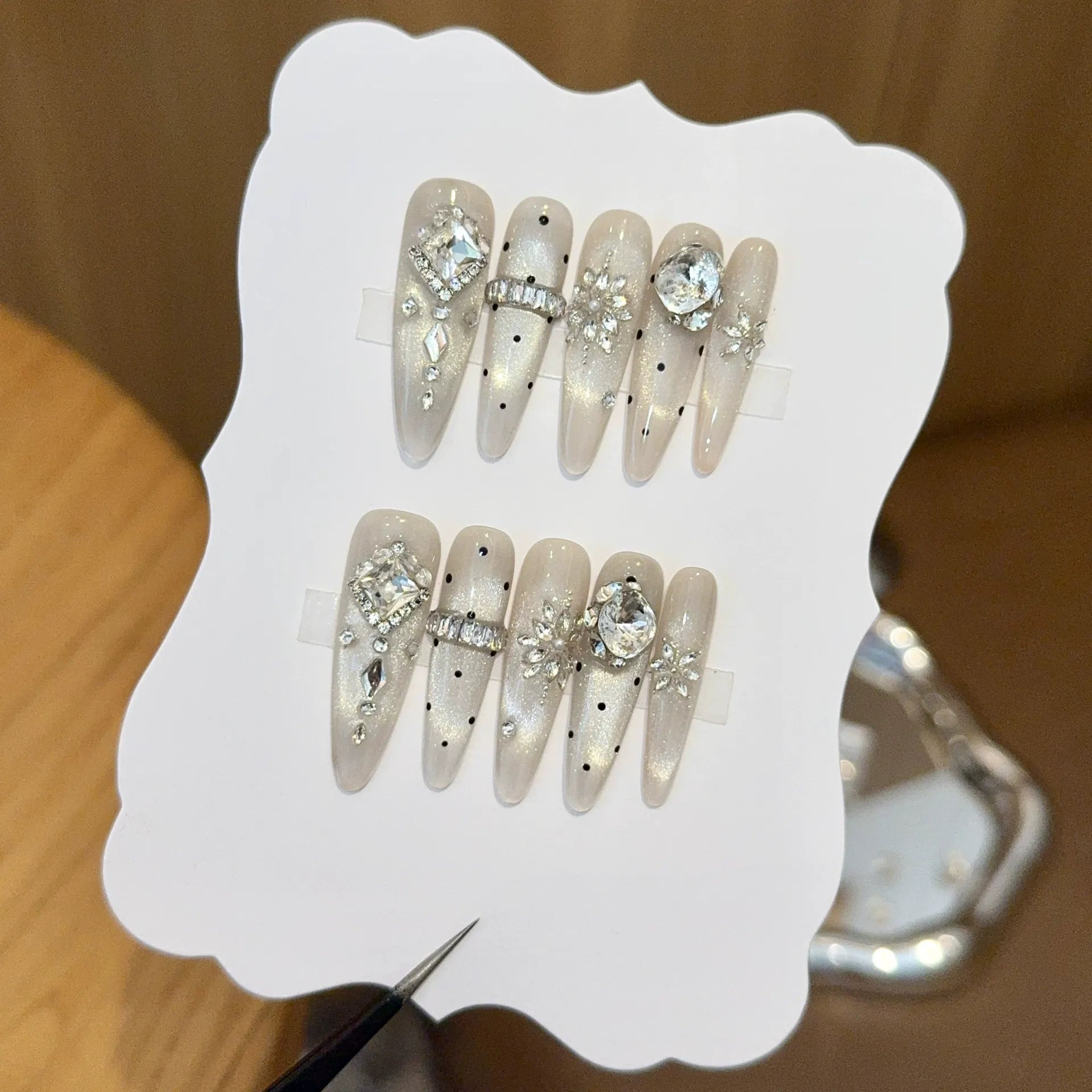 Handmade press-on nails, reusable.