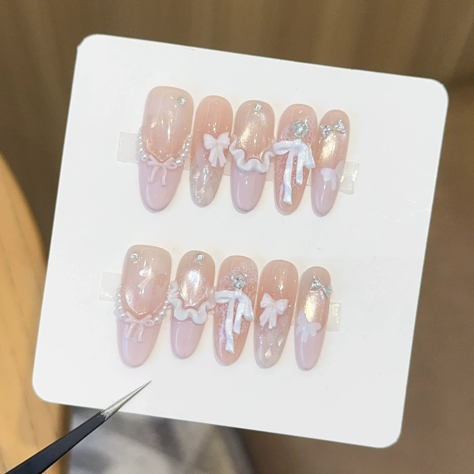 Handmade press-on nails, reusable.