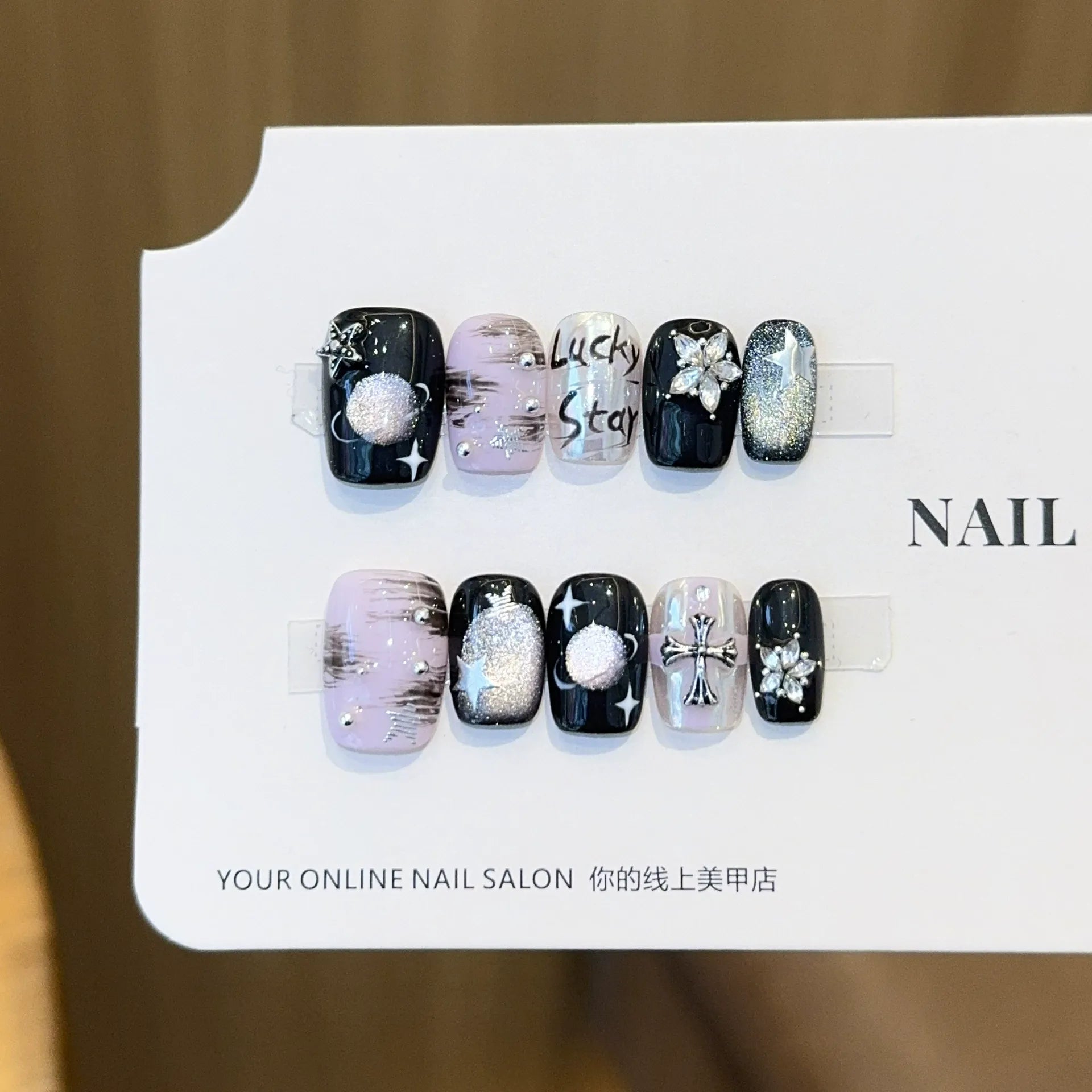 Handmade press-on nails, reusable.