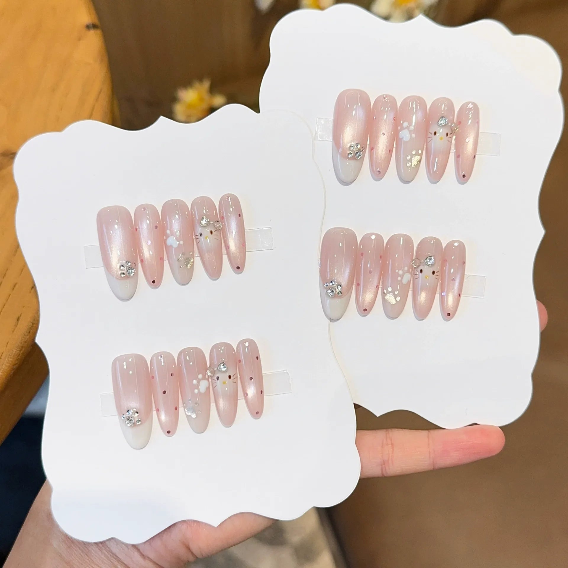 Handmade press-on nails, reusable.