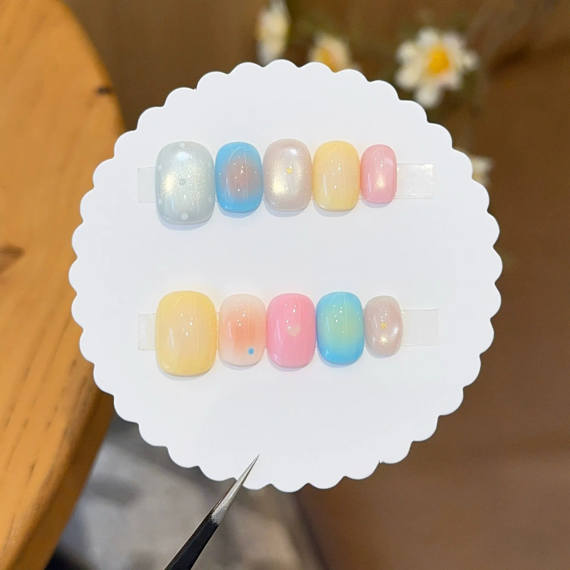 Handmade press-on nails, reusable.