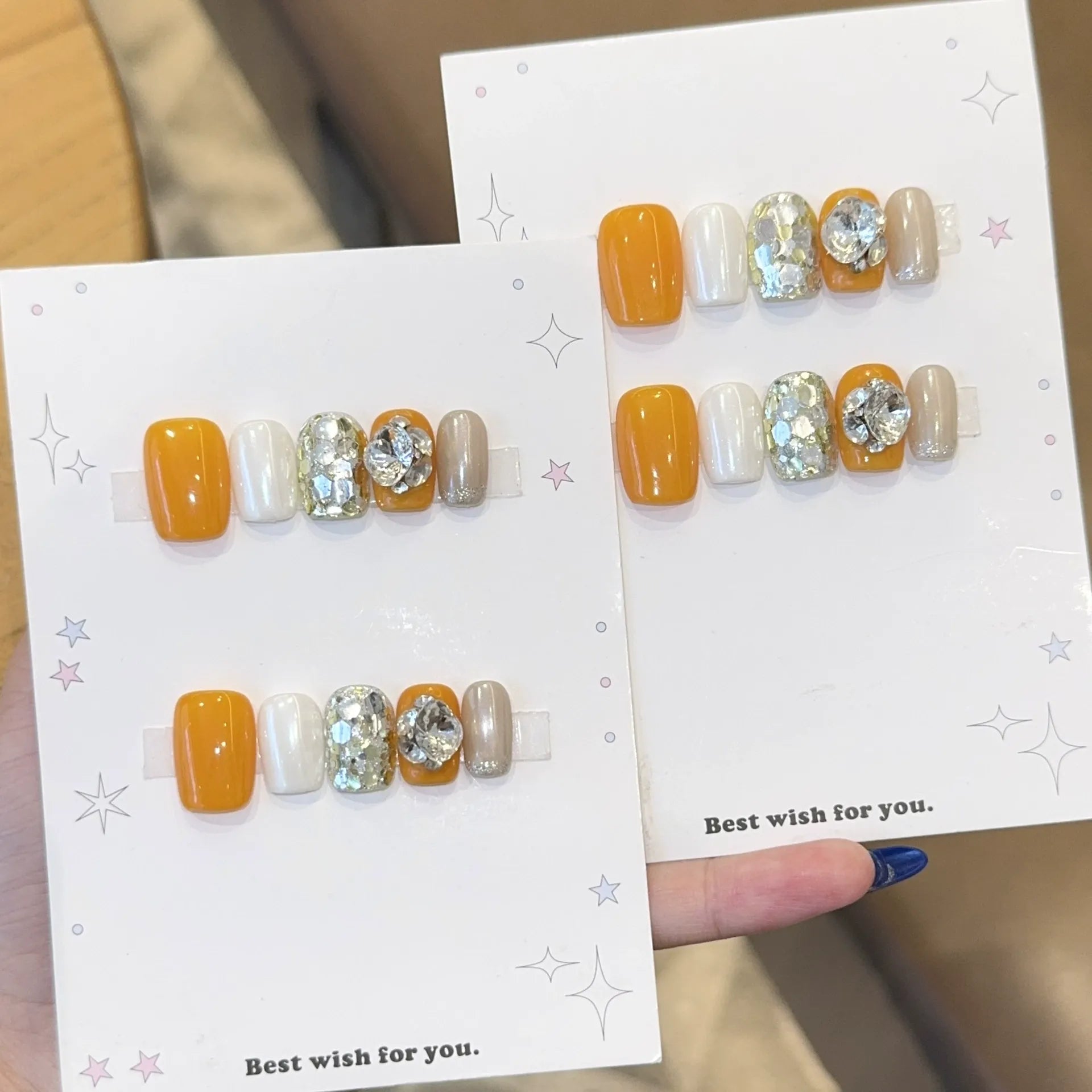 Handmade press-on nails, reusable.