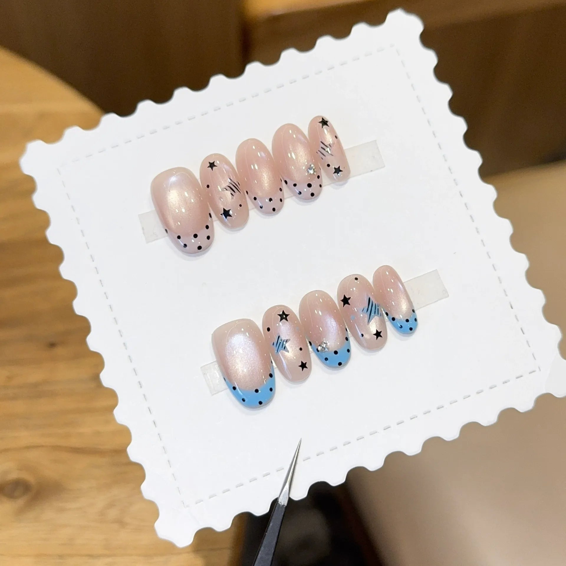 Handmade press-on nails, reusable.