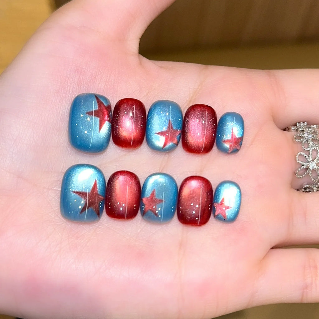 Handmade press-on nails, reusable.