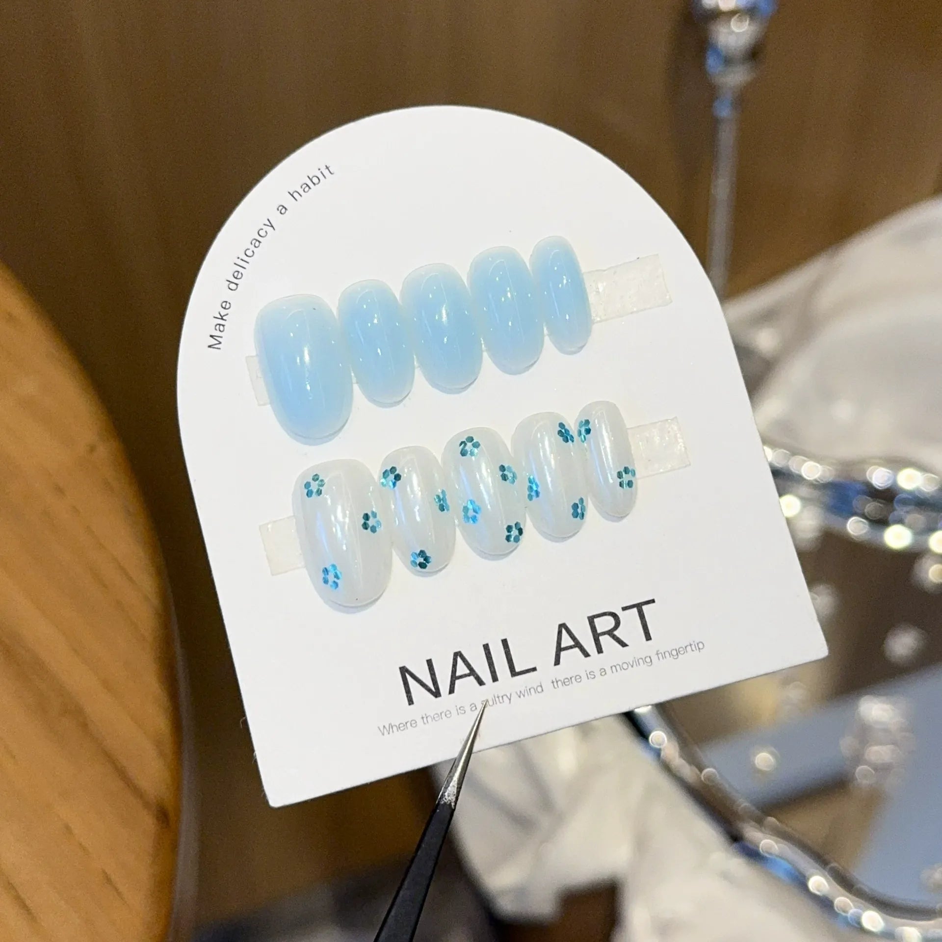 Handmade press-on nails, reusable.