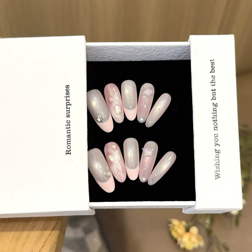 Handmade press-on nails, reusable.