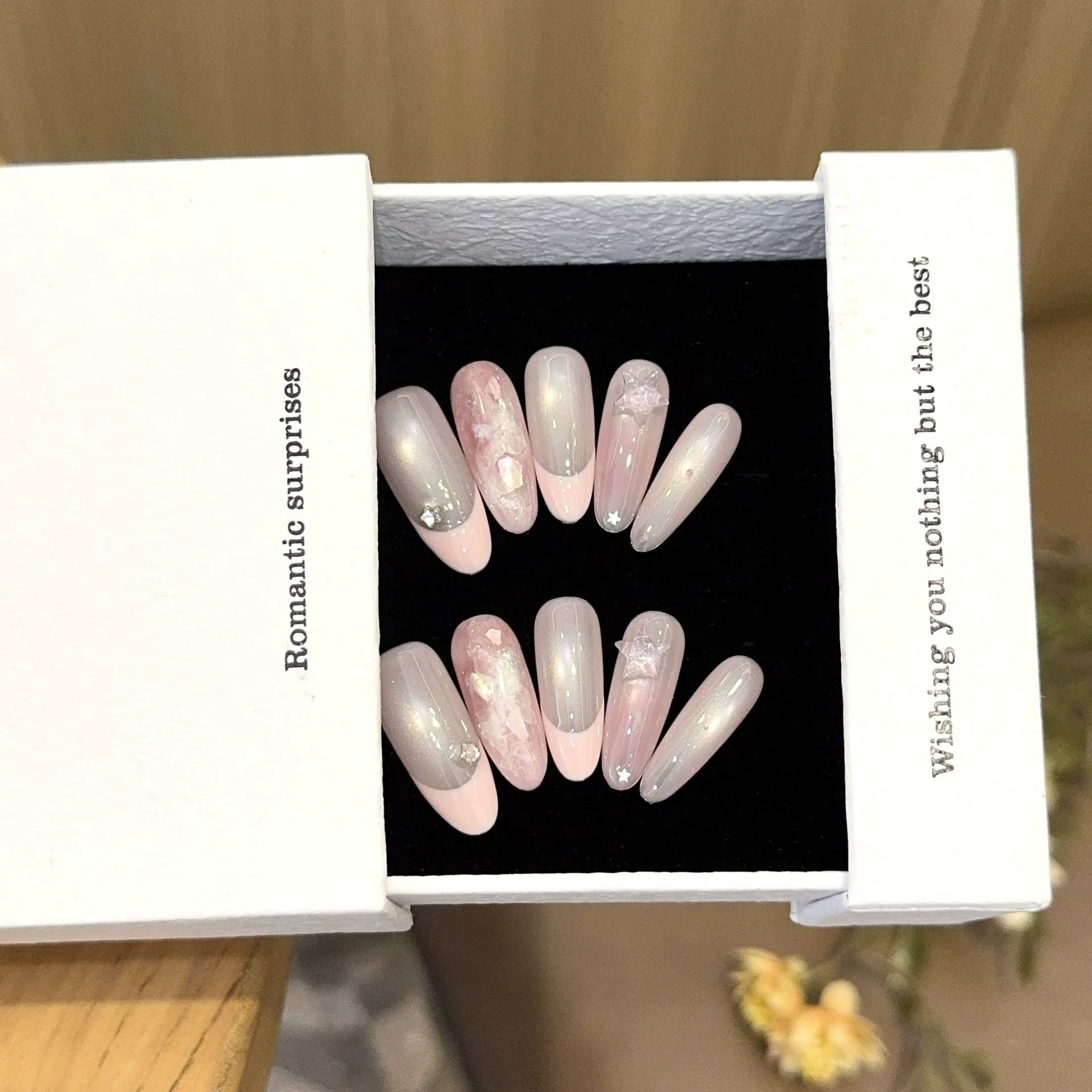 Handmade press-on nails, reusable.