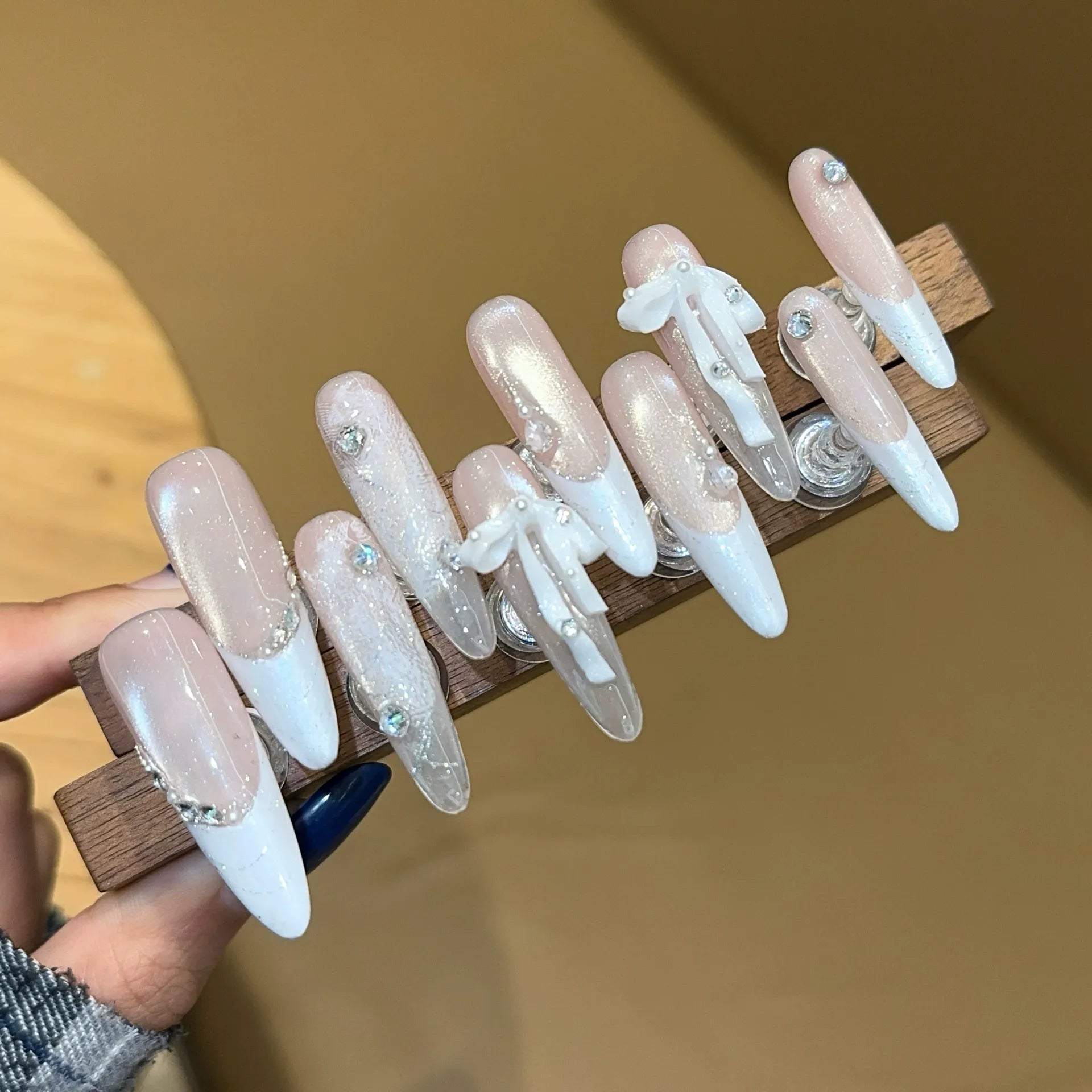 Handmade press-on nails, reusable.