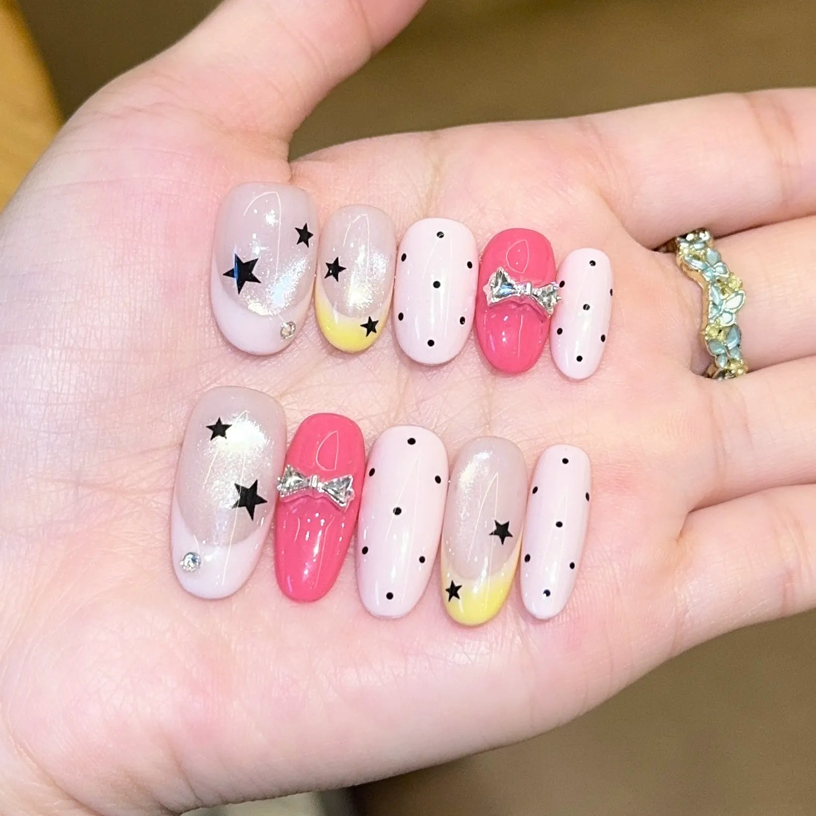 Handmade press-on nails, reusable.