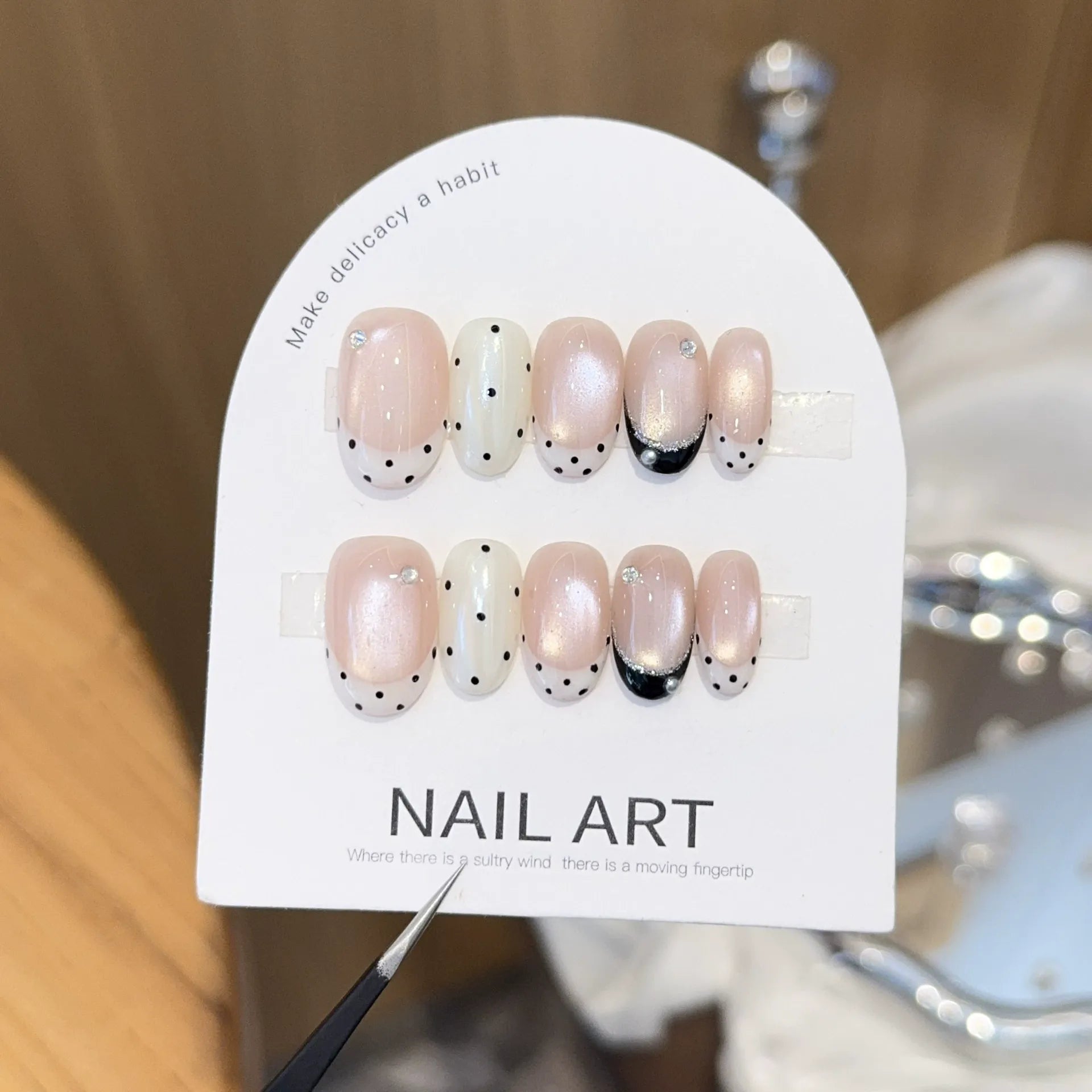 Handmade press-on nails, reusable.