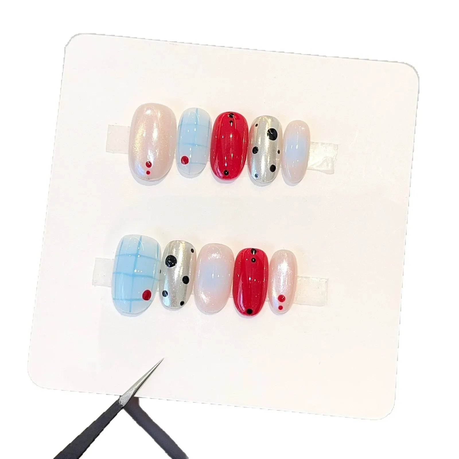 Handmade press-on nails, reusable.