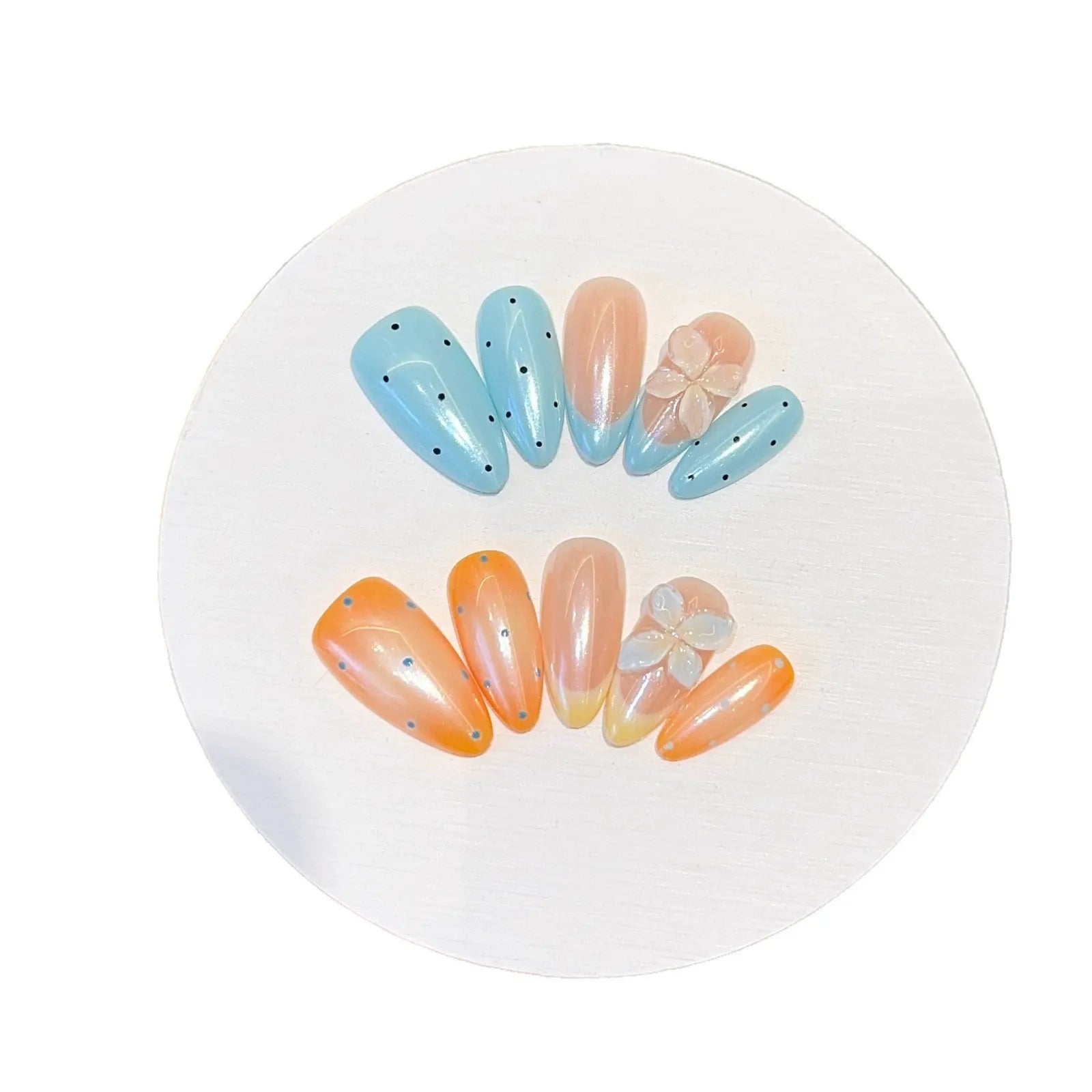 Handmade press-on nails, reusable.