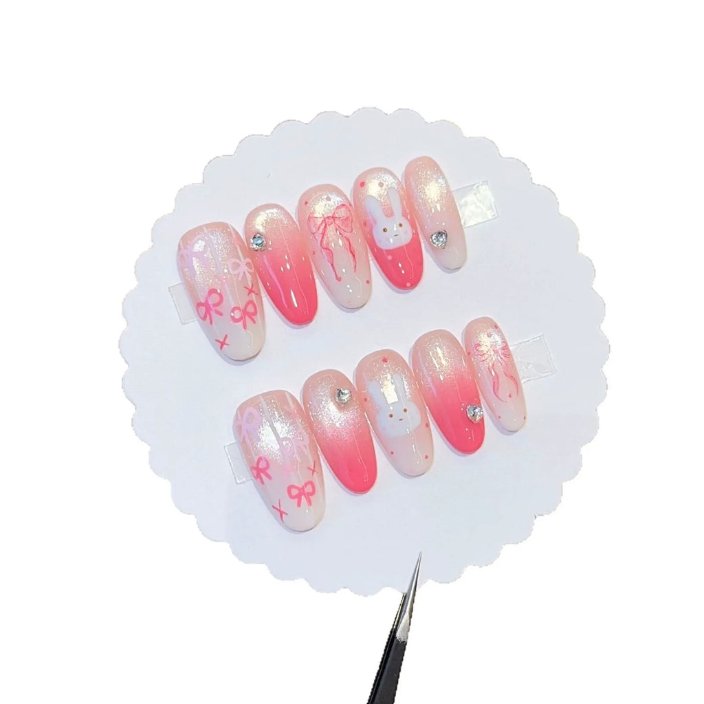 Handmade press-on nails, reusable.