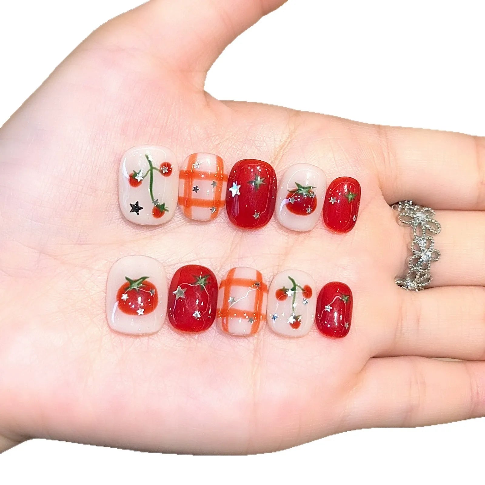 Handmade press-on nails, reusable.