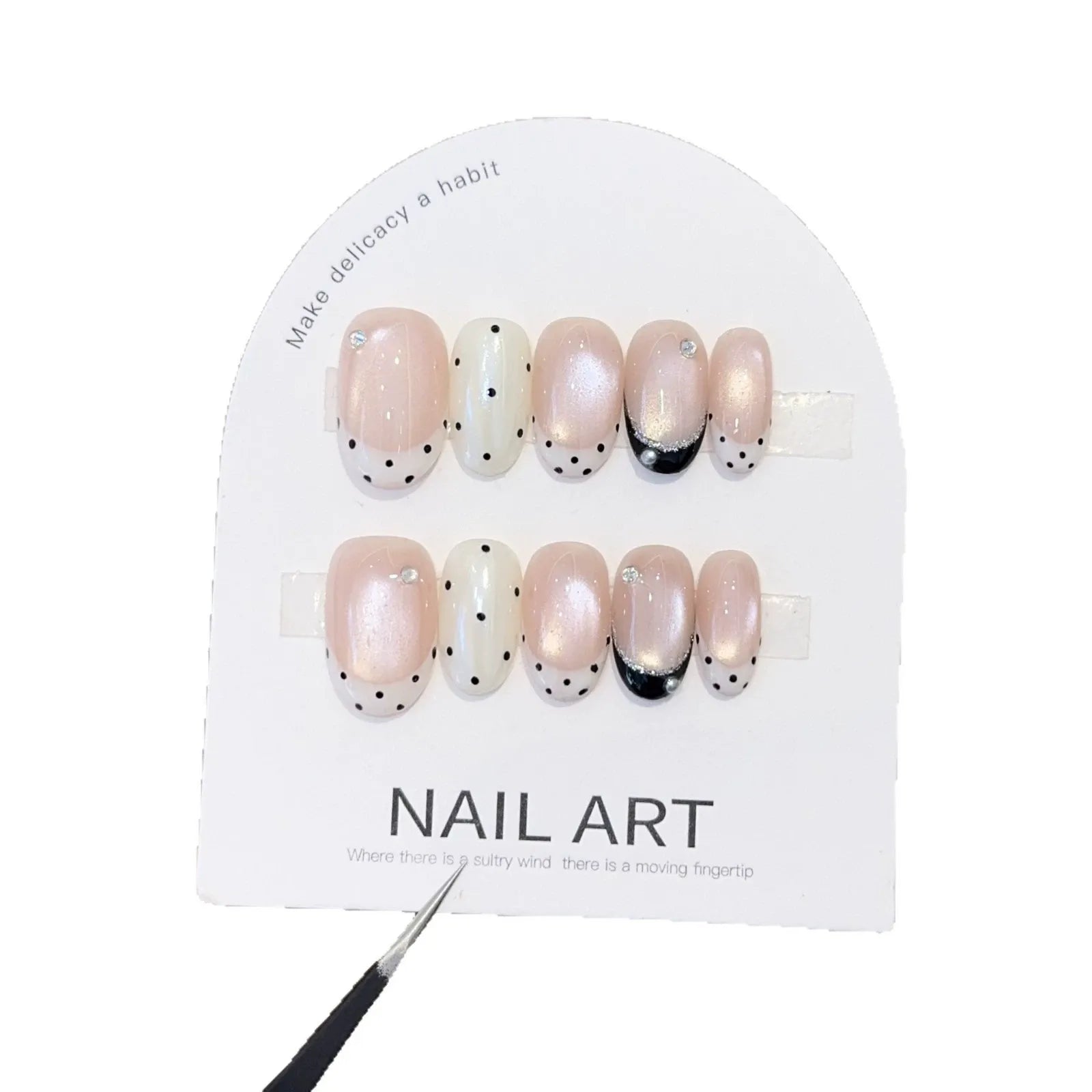 Handmade press-on nails, reusable.