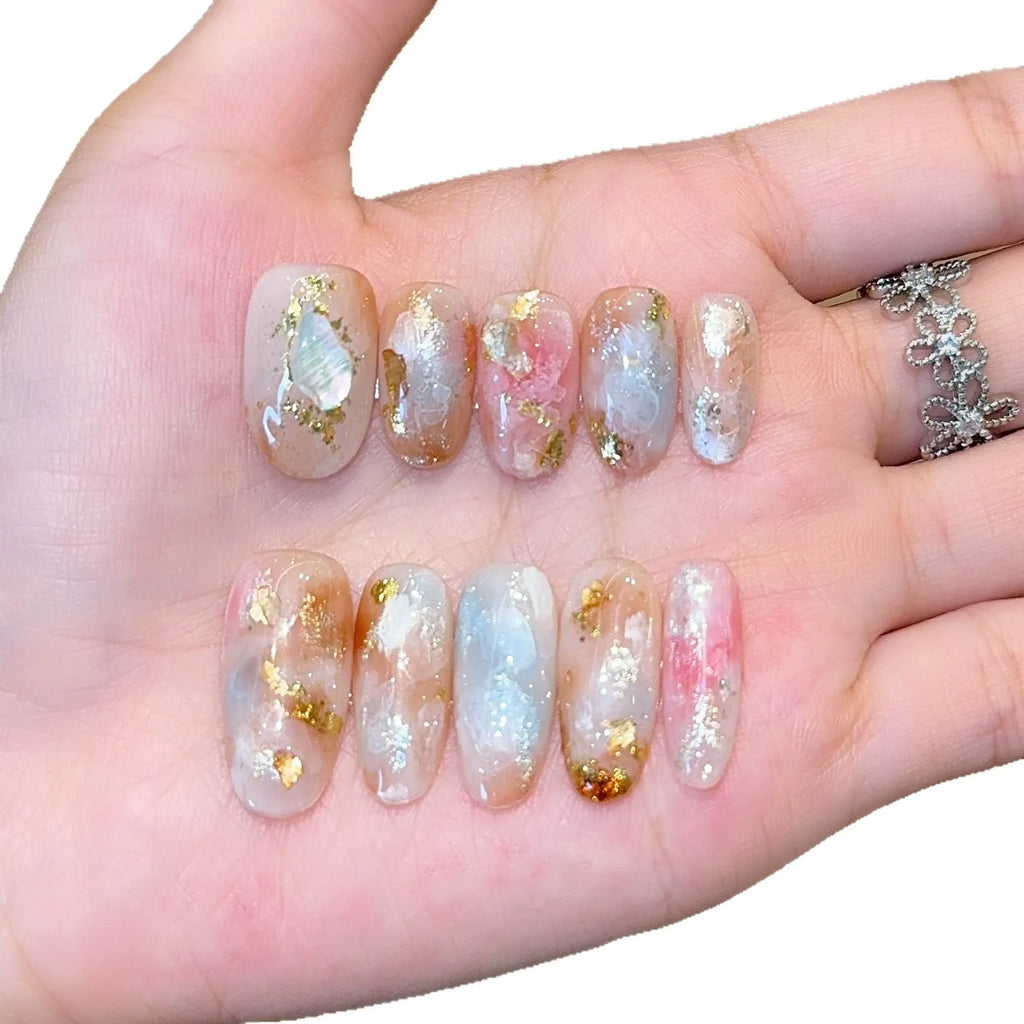 Handmade press-on nails, reusable.