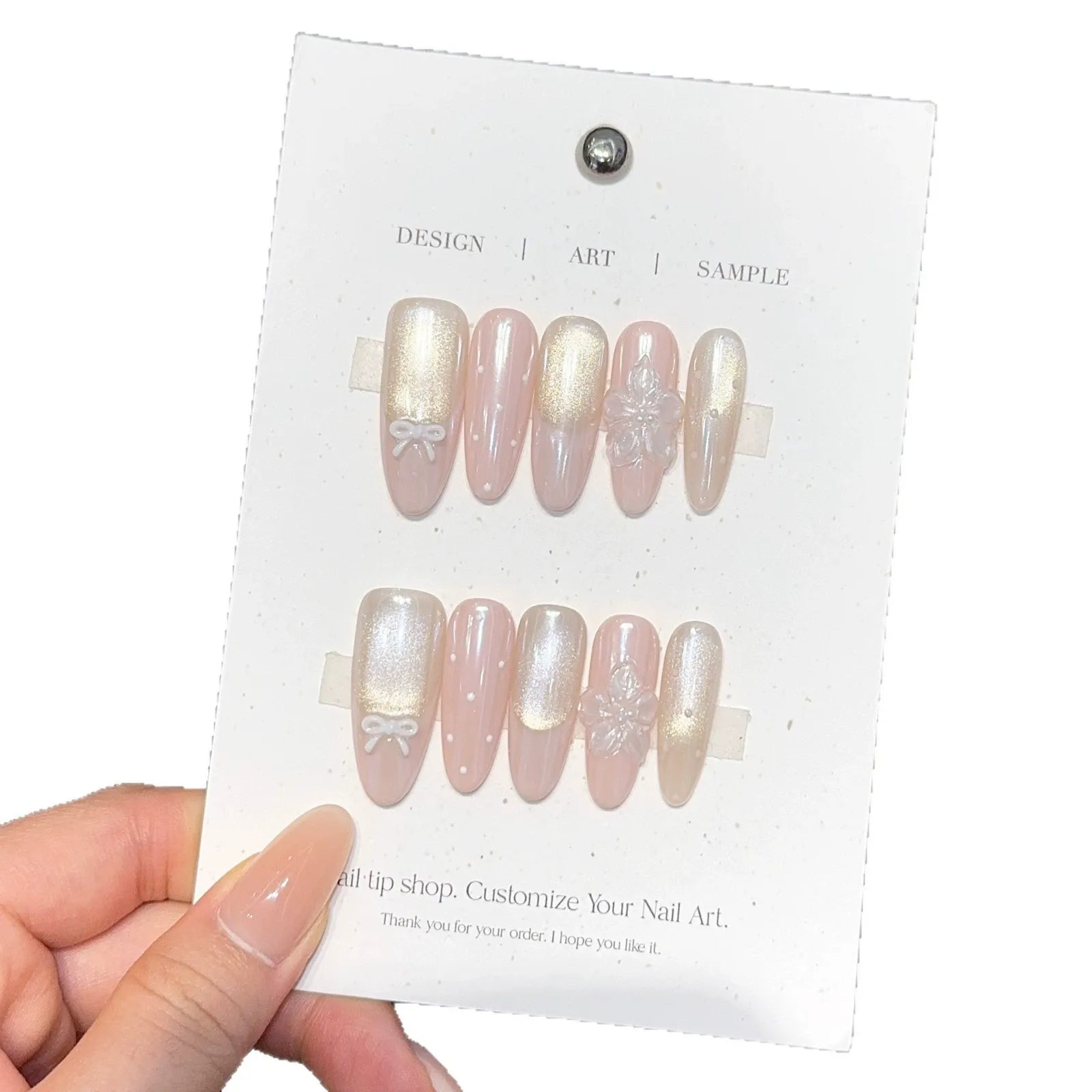 Handmade press-on nails, reusable.